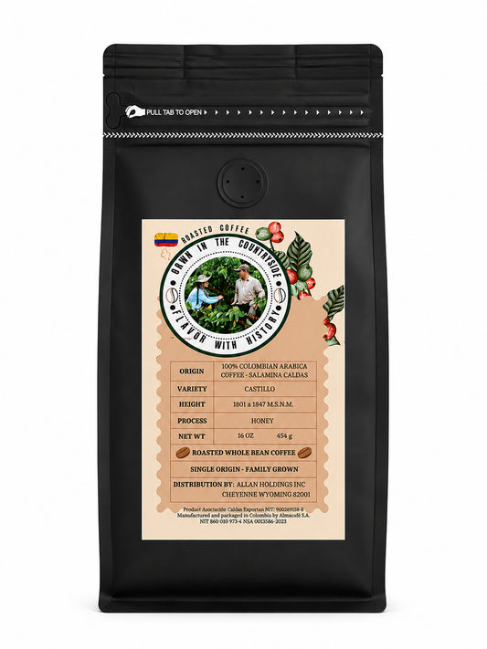Castillo Honey coffee beans close-up
